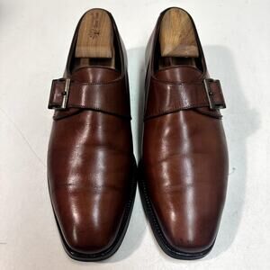NEW HEELS Crockett & Jones x Barneys New York Ipswich Single Monk Strap Brown 8